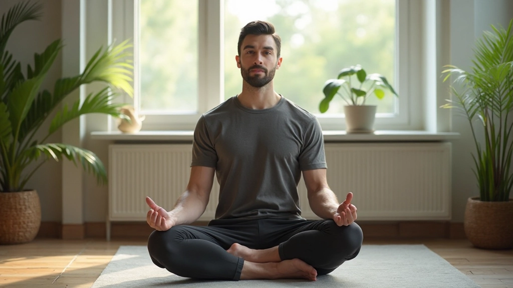 Молодой человек практикует технику медитации для улучшения концентрации и памяти