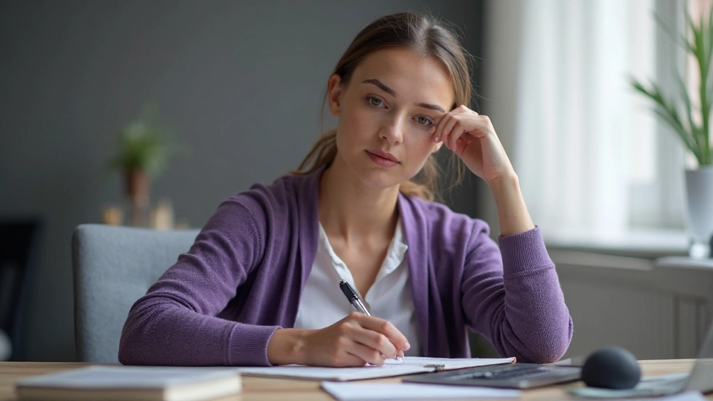 Профессиональное фото женщины, анализирующей результаты когнитивных тестов на графиках и диаграммах на рабочем столе